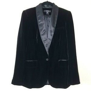 Victoria’s Secret BODY by VICTORIA Velvet Silk One-Button Blazer Jacket Black 6